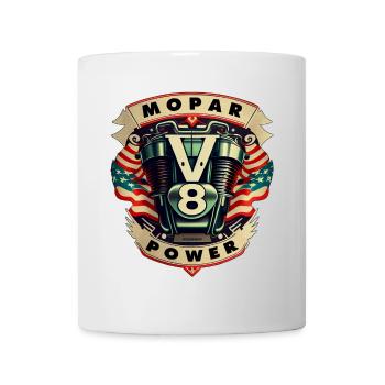 Mopar Power V8 Muscle Car USA Logo du moteur - Mug blanc - blanc - Devant