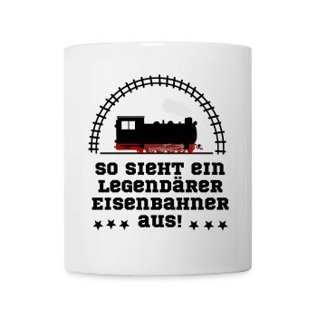 Eisenbahn Dampflok legendär - Tasse - Weiß - Vorne