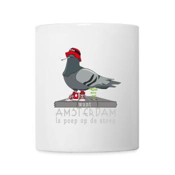 Amsterdam est caca sur le pas de la porte - Mug blanc - blanc - Devant
