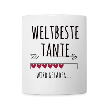 werdende Tante Schwangerschaft Verkündung Geschenk - Tasse - Weiß - Vorne