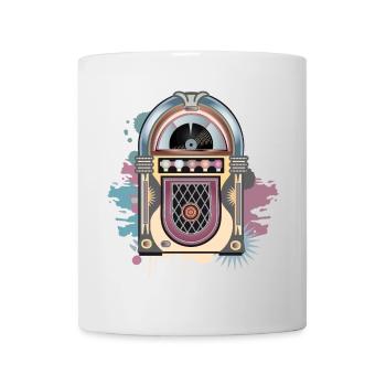 Jukebox au look graffiti rétro aux couleurs vintage - Mug blanc - blanc - Devant