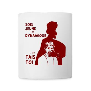SOIS JEUNE ET TAIS TOI - MACRON / DE GAULLE - Mug blanc - blanc - Devant