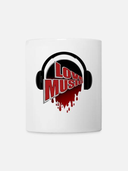 Liebe Musik Kopfhörer Herzblut - Tasse - Weiß