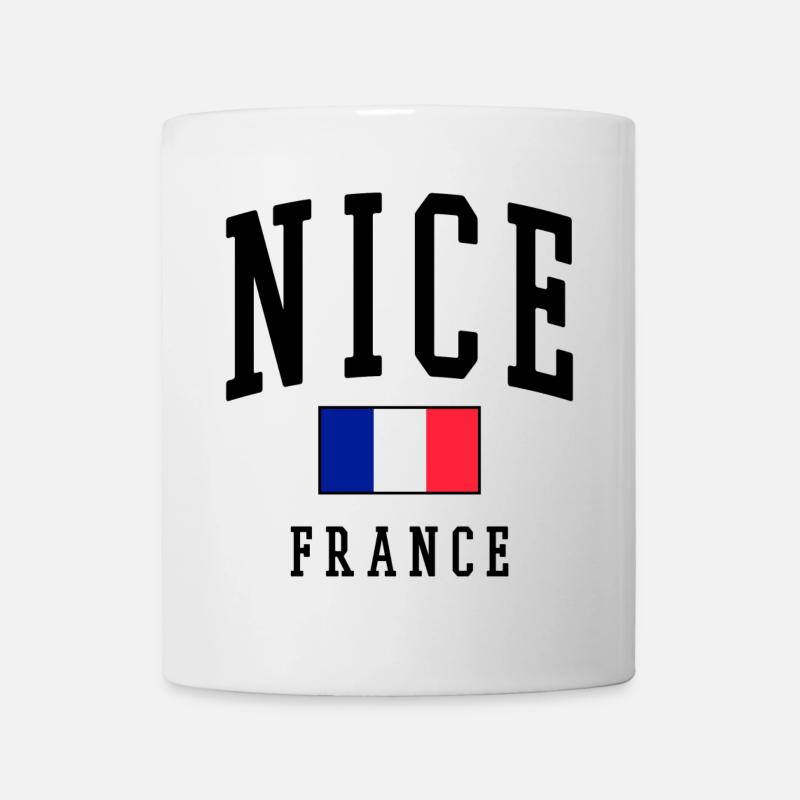 Nizza - Frankreich - Flagge - Tasse - Weiß