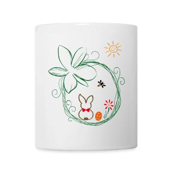 Easter nest with Easter bunny - Mug - white - Front