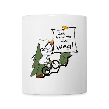 Ich bin dann mal weg. MTB fahren - Tasse - Weiß - Vorne
