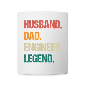 Husband Dad Engineer Legend Quote - Mug - white - Front
