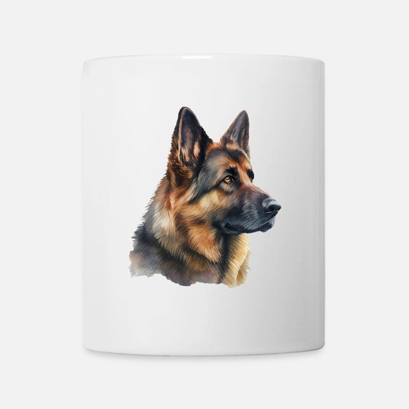 German Shepherd in watercolor - Mug - white