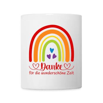 Danke für die wunderschöne Zeit Regenbogen Kita - Tasse - Weiß - Vorne