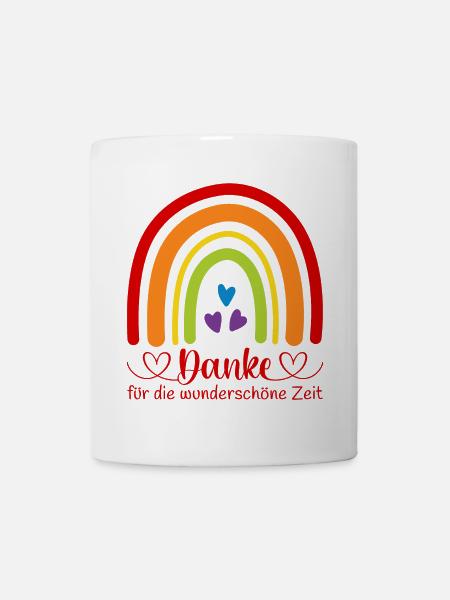 Danke für die wunderschöne Zeit Regenbogen Kita - Tasse - Weiß