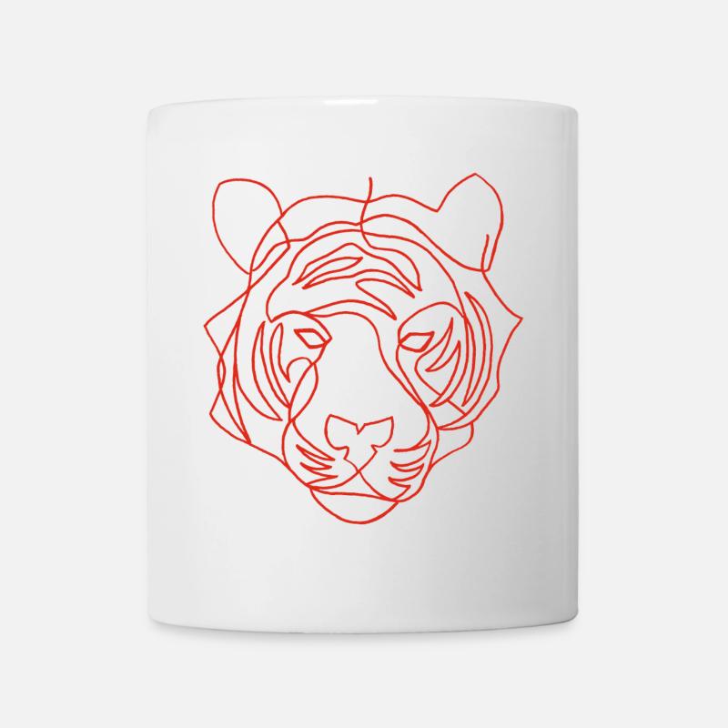 Esquisse du tigre rouge - Mug blanc - blanc