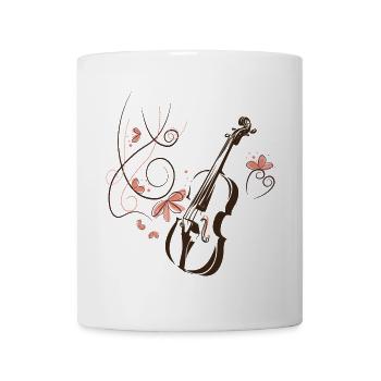 Violine Musiker Blumenranke - Tasse - Weiß - Vorne