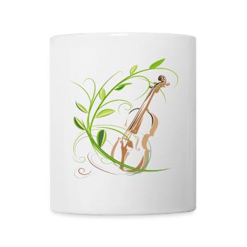 Violon avec vrille de fleurs, musicien - Mug blanc - blanc - Devant