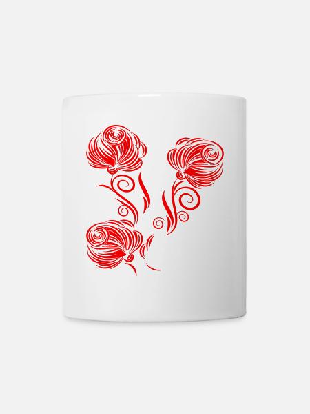 Rosen, Blumen, Garten - Tasse - Weiß