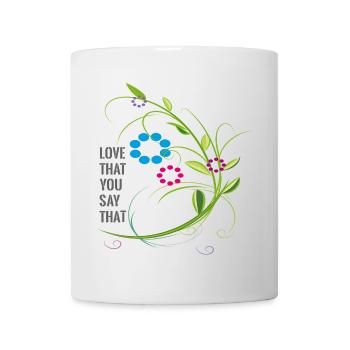 love Liebe Blumenranke - Tasse - Weiß - Vorne