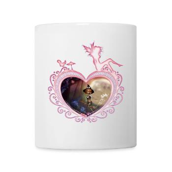 Cute little witch flying with a broom - Mug - white - Front