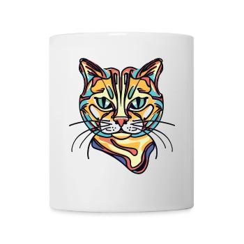 Bunte Katze - Tasse - Weiß - Vorne