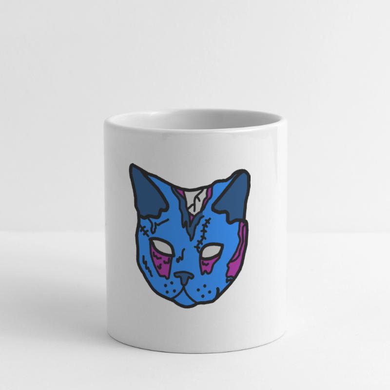 Blue Cat Mask Patchwork Mug