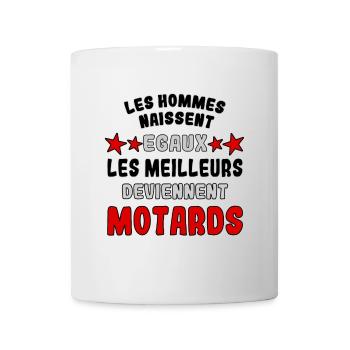 Les meilleurs deviennent motards - Mug blanc - blanc - Devant