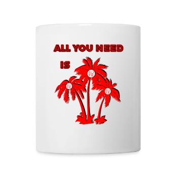 Vivid Valentine's Day Palm Tree Illustration - Mug - white - Front