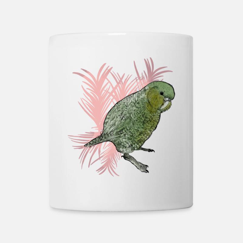 Kakapo mit Palmwedel Vignette - Tasse - Weiß