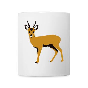 Cerf stylisé orange - Mug blanc - blanc - Devant