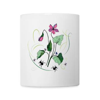 Blume mit Ameisen - Tasse - Weiß - Vorne