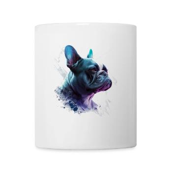 Frenchie French Bulldog Abstract Painting Colour - Mug - white - Front
