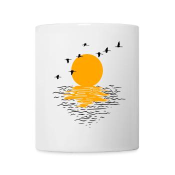 Grues d’oies sauvages Printemps - Mug blanc - blanc - Devant