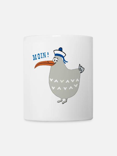 Moin, maritim, Möwe - Tasse - Weiß