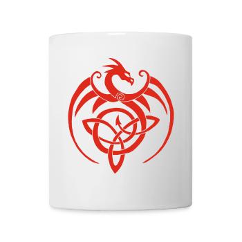 Red dragon and Celtic symbol - Mug - white - Front