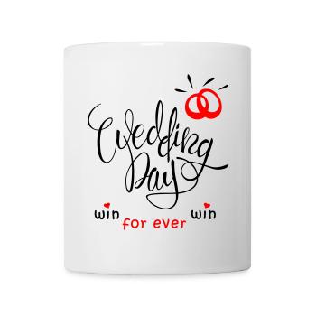 Mariage, Alliances, Mariée, Jour De Mariage - Mug blanc - blanc - Devant