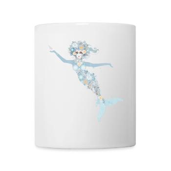 Belle sirène aux couleurs pastel fraîches - Mug blanc - blanc - Devant