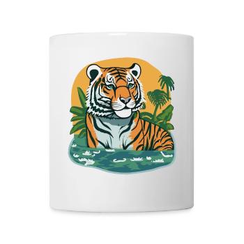 Jungle imprimée tigre - Mug blanc - blanc - Devant