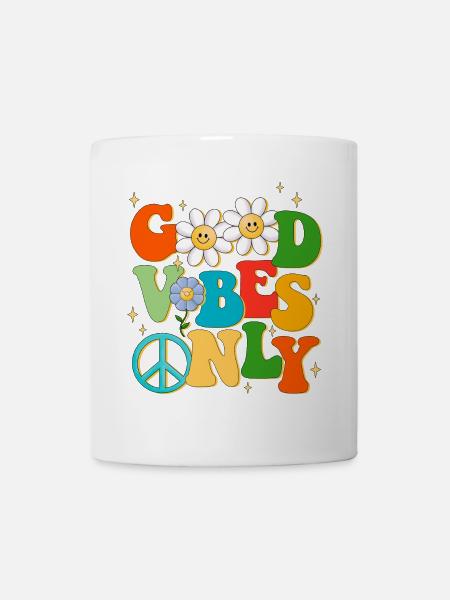 good vibes, peace and love, summer - Mug blanc - blanc