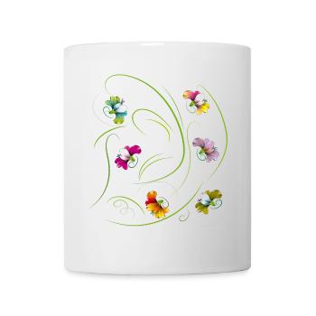 vrille florale, fleurs - Mug blanc - blanc - Devant