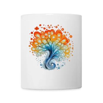 Bunter Wasserfarben Spritzer - Tasse - Weiß - Vorne