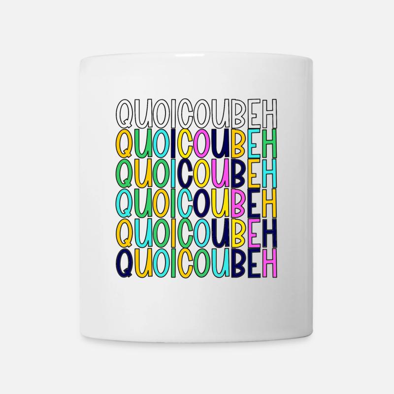 QuoiCouBeH Arc-en-Ciel en Grille - Mug blanc - blanc