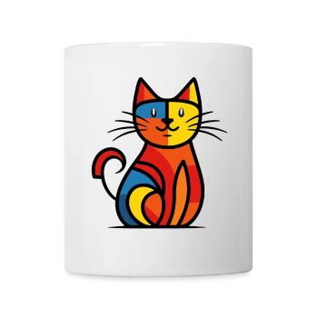 An abstract illustration of a Cute Cat - Mug - white - Front