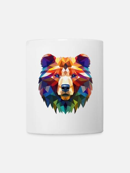 Ein Bär mit bunten geometrischen Mustern - Tasse - Weiß