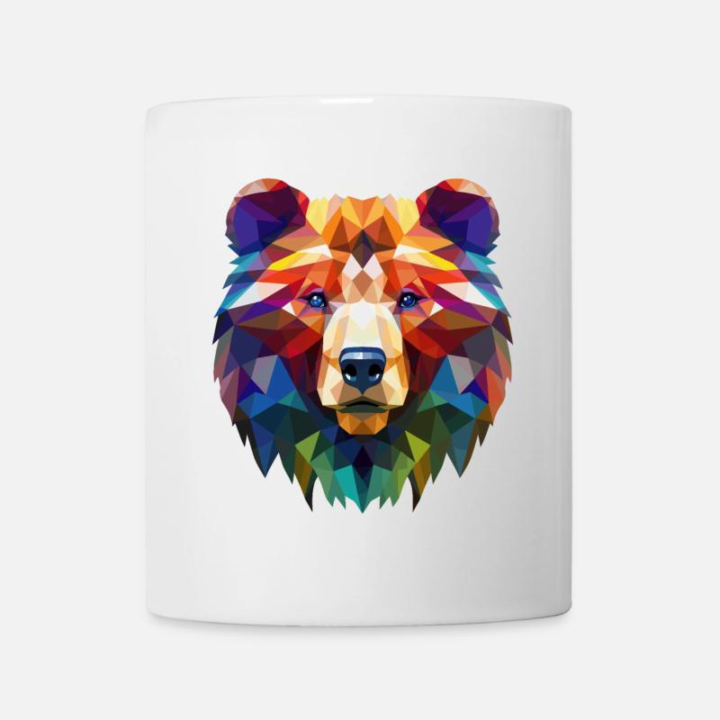 Ein Bär mit bunten geometrischen Mustern - Tasse - Weiß
