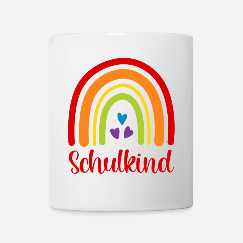 Schulkind Regenbogen Schulanfang Einschulung 2026 - Tasse - Weiß