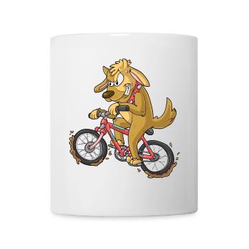 Biker Hund / Bikender Hund - Tasse - Weiß - Vorne