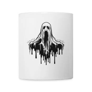 Fantôme effrayant en noir et blanc - Mug blanc - blanc - Devant