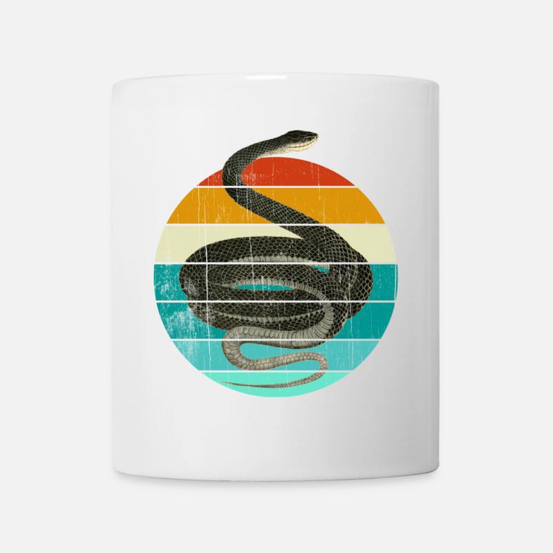 Coluber Constrictor Schwarznatter Schlange - Tasse - Weiß