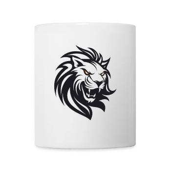 Löwenkopf in schwarz-weiß - Tasse - Weiß - Vorne