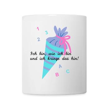 Ich bin, wie ich bin... pink / türkis - Tasse - Weiß - Vorne