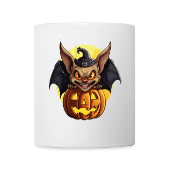 Halloween, a bat with its pumpkin - Mug - white - Front