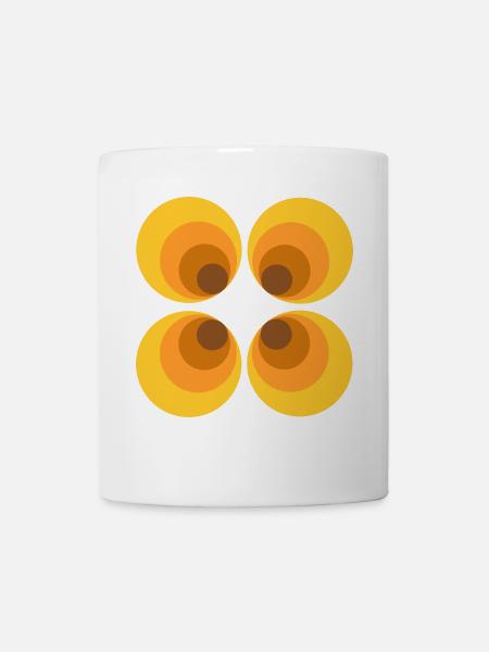 70er Jahre Blume Muster - Tasse - Weiß