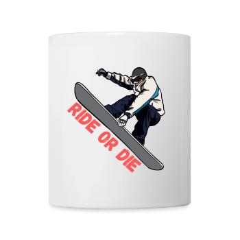 Snowboard Ride or Die - Mug blanc - blanc - Devant